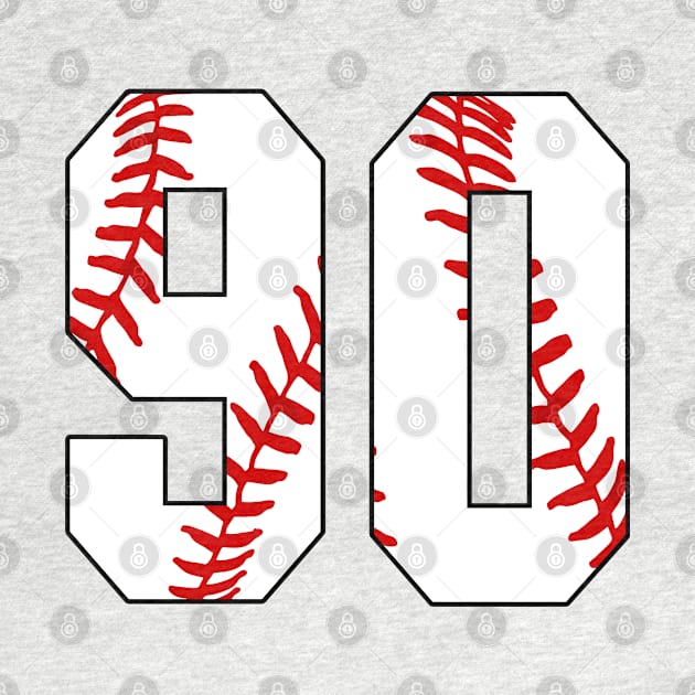 Baseball Number 90 #90 Baseball Shirt Jersey Favorite Player Biggest Fan by TeeCreations